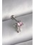 Bfs 316L Çelik Gümüş Renk Pembe Zirkon Taşlı Sallantı Yıldız Detay Tragus Piercing 1