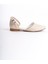Monıca Tokalı Ortopedik Rahat Taban Taş Detaylı Kadın Babet Ayakkabı Ckt - Krem 6