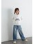 Baskılı Yarı Fermuarlı Ekru Sweatshirt 7S10130-70057 3