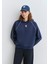 Biye Detaylı Kapüşonlu Lacivert Sweatshirt 1S10362-87518 2