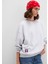 Sırt Baskılı Gri Sweatshirt 1S10364-87033 1