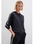 Şerit Detaylı Kapüşonlu Siyah Sweatshirt 1S10443-900 3