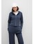 Fermuarlı Dokulu Lacivert Sweatshirt 1613383-32184 3