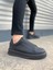 JY007 Alba Bağcıksız Cilt Erkek Günlük Sneaker Ayakkabı Cst Siyah 1
