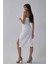 Beyaz Ip Askılı Yırtmaç Detaylı Midi Boy Abiye 0801078.15 3