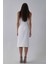 Beyaz Ip Askılı Yırtmaç Detaylı Midi Boy Abiye 0801078.15 5