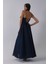 Lacivert Ince Askılı Uzun Şifon Abiye Elbise 08020031.02 4