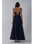 Lacivert Ince Askılı Uzun Şifon Abiye Elbise 08020031.02 5
