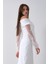 Beyaz Organze Kol Detaylı Kayık Yaka Abiye 0801086.15 6