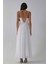 Beyaz Askılı Drapeli Uzun Şifon Abiye 08020032.15 5