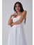 Beyaz Askılı Drapeli Uzun Şifon Abiye 08020032.15 6