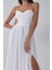 Beyaz Askılı Drapeli Uzun Şifon Abiye 08020032.15 7