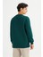%100 Pamuk Regular Fit Normal Kesim Bisiklet Yaka Koyu Yeşil Sweatshirt 5