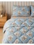 Cozy Rose Pamuk Polyester Çift Kişilik Uyku Seti 195X215 cm Mavi-Kahve 2