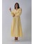 Sarı Beli Lastik Büzgülü V Yaka Bağlamalı Elbise 4593437.11 3