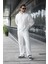 Ekru Yarım Fermuarlı Kapüşonlu Erkek Eşofman Takımı E7332 1