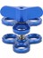 2x Top Kelepçesi 3 Delikler Dalış Işıkları Kol Top Kelebek Klipsli Montaj Braketi Hareket Kamera El Feneri Tripod, Mavi (Yurt Dışından) 2