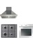 & Candy Cavella Ankastre Set ( HON100W Beyaz + CHW6LX Inox + HCH6MXTK Inox ) 1