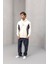 Frank Parçalı Kontrast Desenli Kapüşonlu Oversize Cepli Polar Erkek Sweatshirt - Ekru 8