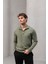 Selanik Örme Kumaş Yarım Fermuar Erkek Sweatshirt - Haki 10