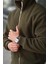 Haki Fermuarlı Dik Yaka Erkek Polar Hırka E7166 3