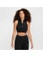 Siyah Crop Fermuarlı Sportswear Kadın Spor Atlet Tişört FV7491-010 1