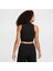 Siyah Crop Fermuarlı Sportswear Kadın Spor Atlet Tişört FV7491-010 2