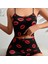 Mdb Mdbshop Pamuklu Kiss Öpücük Desen Siyah Fitilli Şortlu Pijama Takımı 1