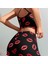 Mdb Mdbshop Pamuklu Kiss Öpücük Desen Siyah Fitilli Şortlu Pijama Takımı 3