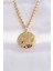 316L Çelik Zincir Altın Renk Oval Desenli Kolye 1