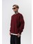 Erkek Respire Yazı Detaylı Basic Oversize Sweatshirt Bordo 2