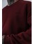 Erkek Respire Yazı Detaylı Basic Oversize Sweatshirt Bordo 4