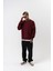 Erkek Respire Yazı Detaylı Basic Oversize Sweatshirt Bordo 5