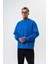 Erkek Respire Yazı Detaylı Basic Oversize Sweatshirt Mavi 4