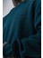 Erkek Respire Yazı Detaylı Basic Oversize Sweatshirt Zümrüt 4