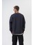 Erkek Respire Yazı Detaylı Basic Oversize Sweatshirt Füme 3