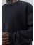 Erkek Respire Yazı Detaylı Basic Oversize Sweatshirt Füme 4