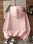 Pembe Sevimli Aksolotl ve Bubble Tea Baskılı Kız Çocuk Sweatshirt Rahat Kalıp 4