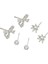 EH4591-6 Gümüş Kelebek Yıldız Şeklinde Zirkonyum Küpe - 3 Çift (Yurt Dışından) 1