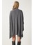 Yandan Yırtmaçlı Oversize Panço Kazak LYY0016 Füme 6