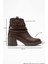 Boliva Kahverengi Kemerli Zincirli Kadın Kalın Topuklu Bot 6