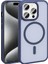 Apple iPhone 15 Pro Kılıf Magsafe Şarj Özellikli Mat Arka Yüzey Ata Sio Kapak-Lacivert 1
