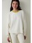 Açık Bej Çiçek Desenli Yakalı Oversize Çan Sweatshirt - Inspired By Flora 1