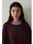 Kahverengi Çiçek Desenli Yakalı Oversize Sweatshirt - Inspired By Flora 1