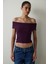 Cupsecret Kendinden Pedli Mor Foldable Madonna Yaka Kolsuz Slim Fit Üst 8