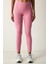 Pembe Yüksek Bel Stitch Waist Dikiş Detaylı Bilek Boy Tayt 7