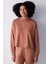 Açık Kahve Kapüşonlu Silky Touch Sweatshirt 7