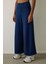 Lacivert Yüksek Bel Beli Lastikli Bol Paça Pantolon 6
