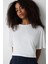 Modal Crop Kırık Beyaz Tişört 6