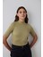 Haki Yarım Balıkçı Yaka 3/4 Kollu Slim Fit Üst 11